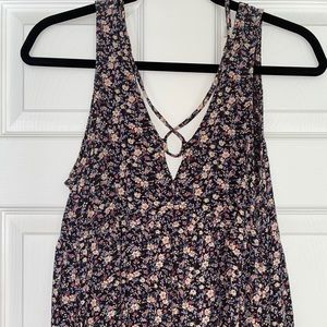 Floral laced tank top